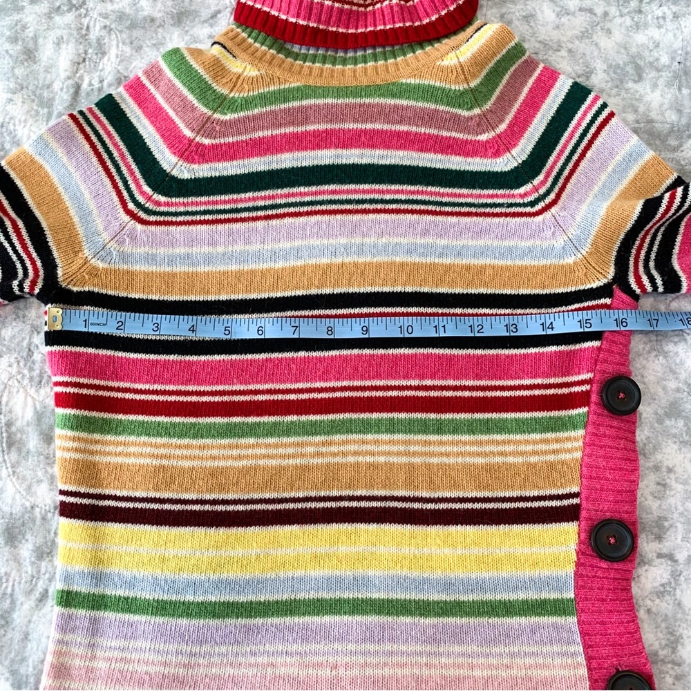 Y2K striped turtleneck sweater from The Limited multicolor with side buttons, M - Picture 5 of 8